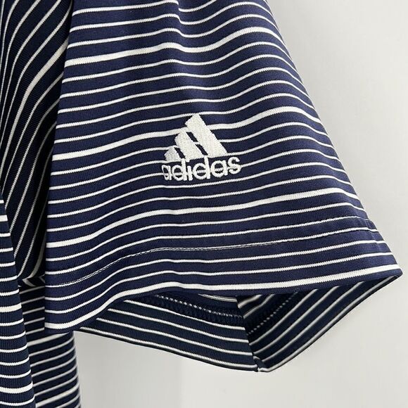 Adidas small striped clima lite short sleeve golf polo - Picture 3 of 5